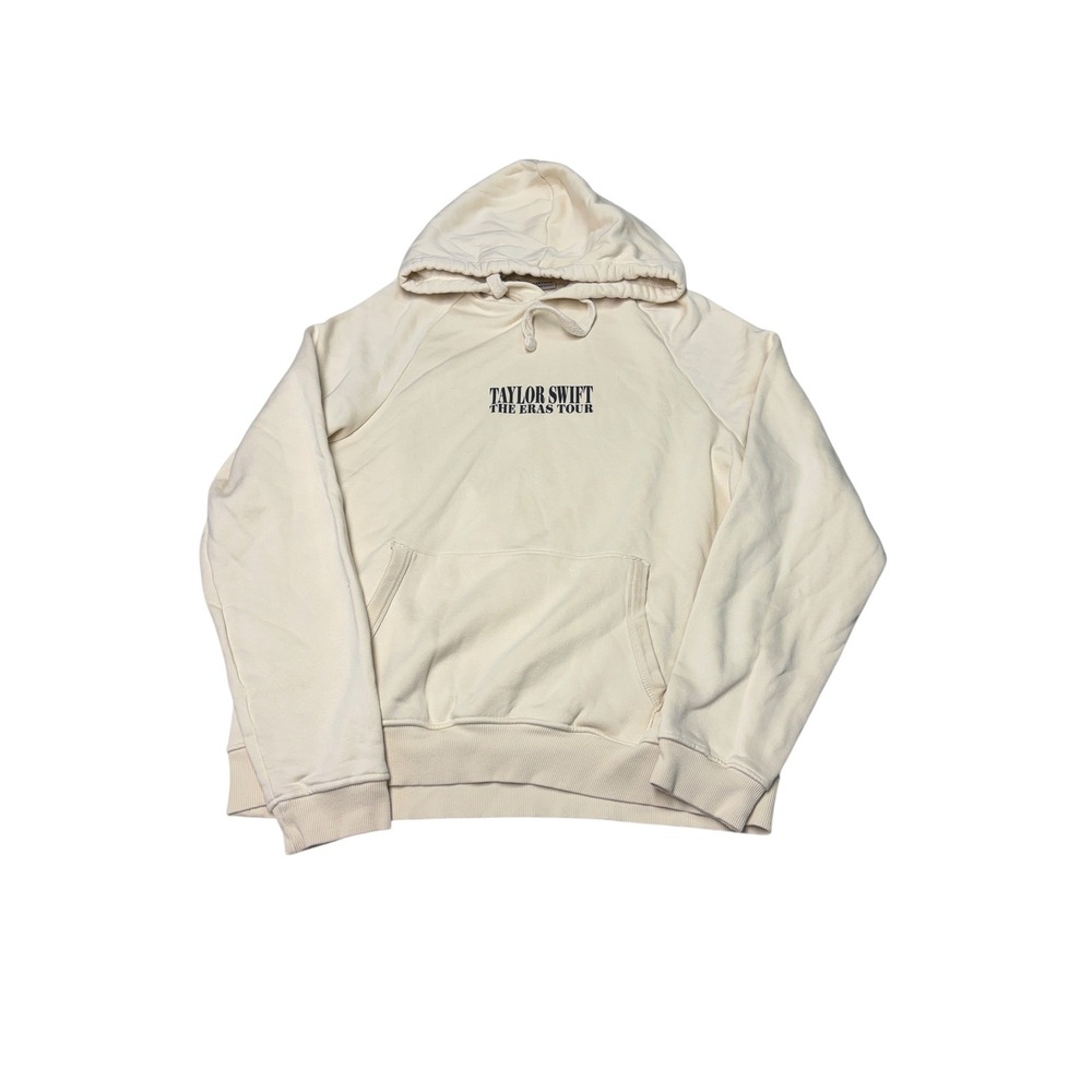 Taylor Swift The Eras Tour Beige Pullover Hoodie Graphic Print Pockets Medium